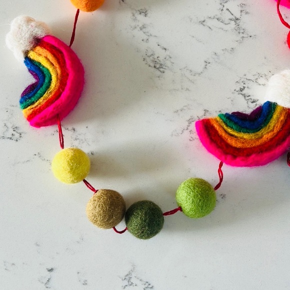 World Market Felt Rainbow And Pom Pom Garland - Picture 6 of 10